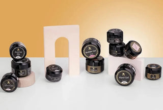 Bulk professional nail products including builder gel, hard gel, and acrylic gel.