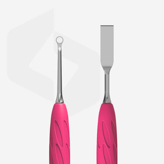 Staleks Manicure pusher with silicone handle “Gummy” UNIQ 11 TYPE 1 (flat straight pusher + loop)