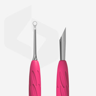 Staleks Manicure pusher with silicone handle “Gummy” UNIQ 11 TYPE 2 (slanted pusher + loop)