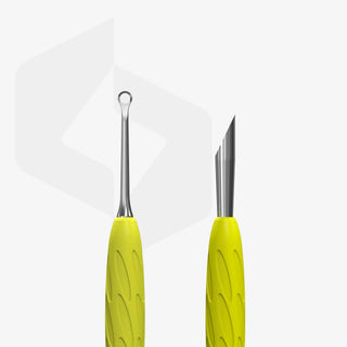 Staleks Manicure pusher with yellow silicone handle “Gummy” UNIQ 12 TYPE 2 (Beveled And Loop Pusher) Cuticle Pusher Staleks 