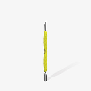 Staleks Manicure pusher with yellow silicone handle “Gummy” UNIQ 10 TYPE 2 (Rounded Narrow And Beveled Pusher) Cuticle Pusher Staleks 
