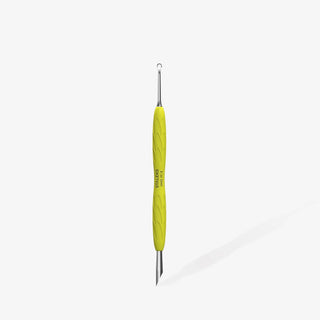 Staleks Manicure pusher with yellow silicone handle “Gummy” UNIQ 12 TYPE 2 (Beveled And Loop Pusher) Cuticle Pusher Staleks 
