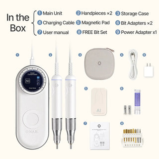 O NAIL Pro Max AI Precision Portable Nail Drill White – 50,000 RPM Drill machine O NAIL 