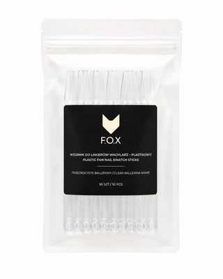 F.O.X Clear Ballerina Nail Swatch Sticks, 50 pcs swatches F.O.X 