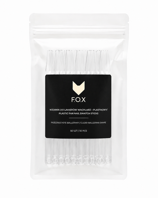 F.O.X Clear Ballerina Nail Swatch Sticks, 50 pcs swatches F.O.X