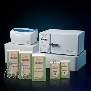 MicroStop PROTECT PRO Salon Max Sterilization Set: Dry Heat Sterilizer + EXPERT Ultrasonic Cleaner + 500 Pouches