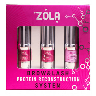 ZOLA Pink Lamination Set Protein Reconstruction System, 3 x 10 ml Eyebrow & Lash lamination ZOLA 