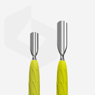 Staleks Manicure pusher with yellow silicone handle “Gummy” UNIQ 10 TYPE 1 (wide rounded pusher + narrow rounded pusher) Cuticle Pusher Staleks
