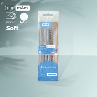 Staleks Disposable files papmAm on soft foam layer SMART 20 240 grit (10 pcs) and a wooden base (2 pcs)