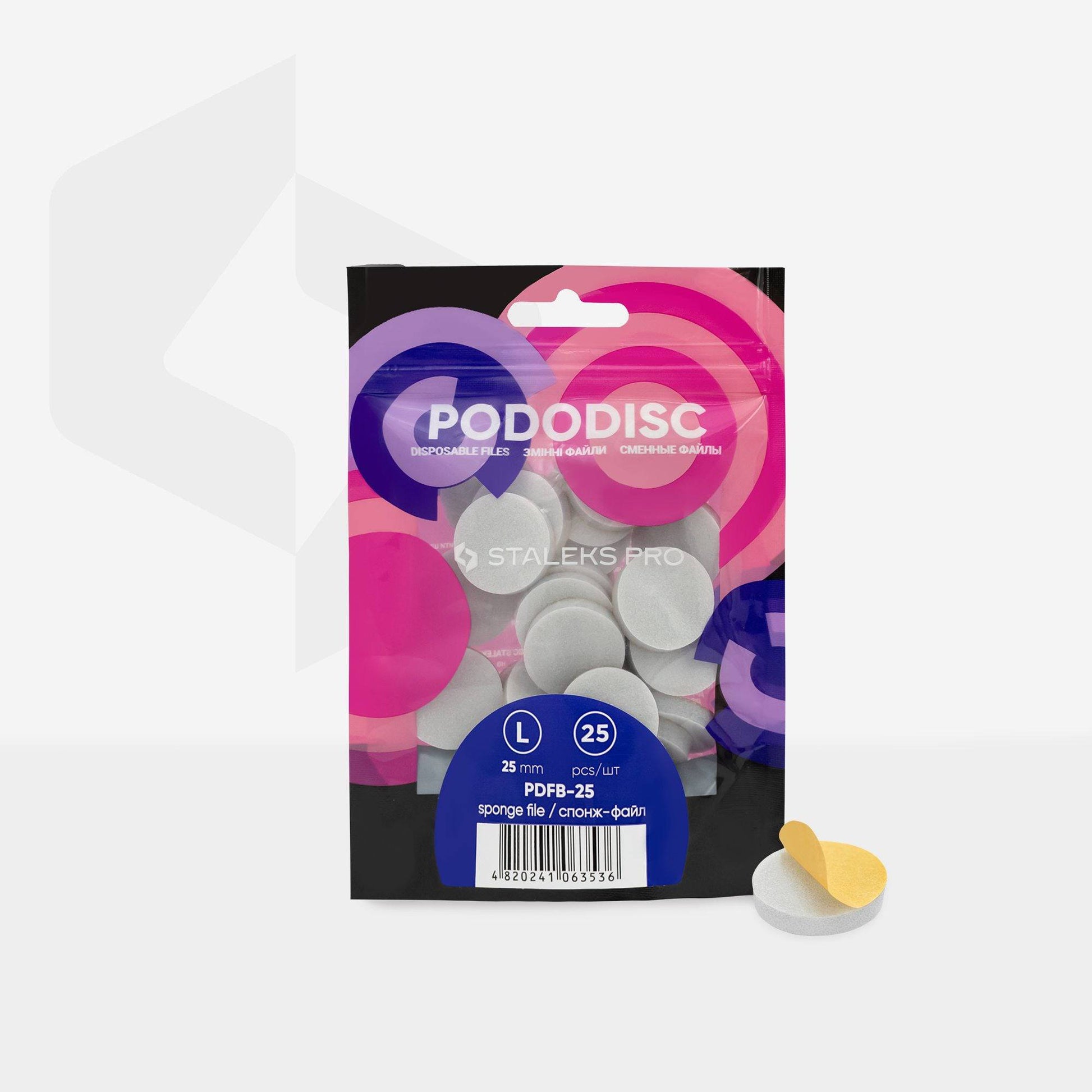 Disposable files-sponges for pedicure disc Pododisc Staleks Pro (25 pcs) - F.O.X Nails USA
