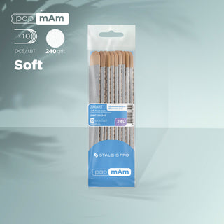 Staleks Disposable files papmAm on soft foam layer and on a wooden base SMART 20 240 grit (10 pcs)