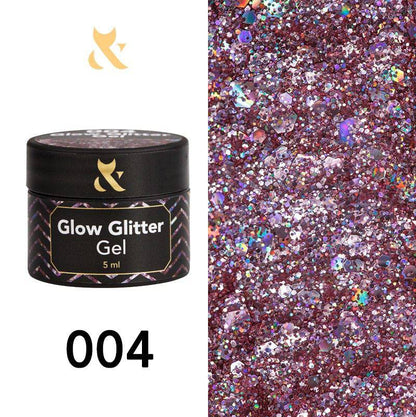 F.O.X Glow Glitter Gel 004 - F.O.X Nails USA