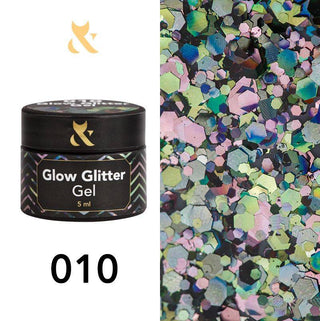 F.O.X Glow Glitter Gel 010 - F.O.X Nails USA