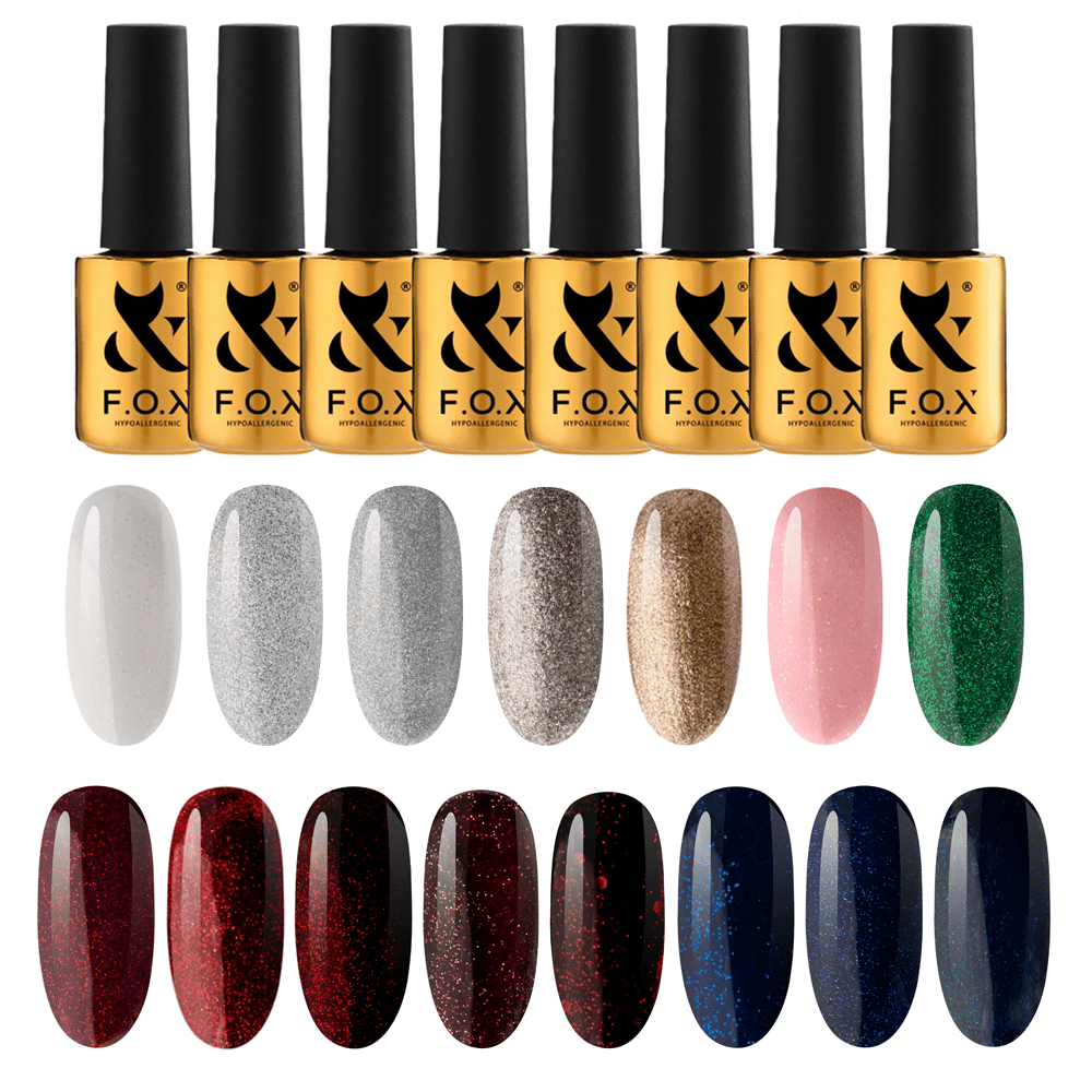 F.O.X Party Collection set of 15 + Free Swatches - F.O.X Nails USA