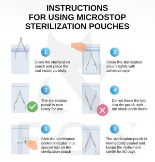MicroStop Dry Heat Sterilization Pouches with class 4 indicator 100x200 mm (100 pcs) Sterilization Pouches MicroSTOP 