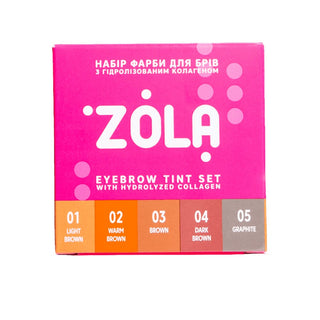 ZOLA Set of Eyebrow Tint With Collagen Sachet, 5x5 ml + oxidant Eyelash tint ZOLA 