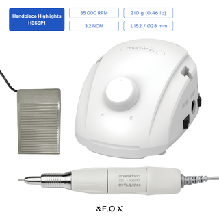 Saeyang Marathon Champion 3 White + H35SP1 35k RPM — Original E-File Nail Drill Machine Drill machine Saeyang