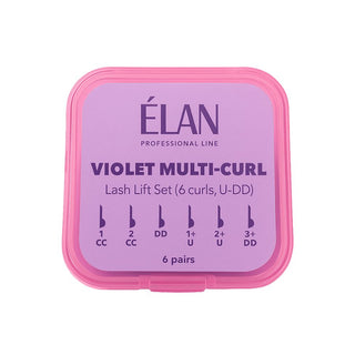 ELAN Lash Lift Silicone Pads «VIOLET MULTI-CURL», U & DD Curls – 6 Pairs Lash Lift ELAN 