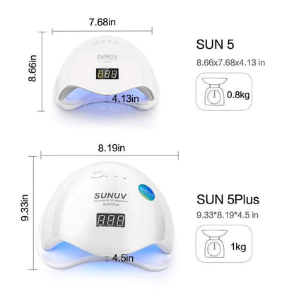 Original SUNUV SUN5Plus UV LED Nail Lamp 48W w Low Heat Mode - F.O.X Nails USA