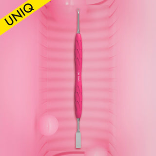 Staleks Manicure pusher with silicone handle “Gummy” UNIQ 11 TYPE 1 (flat straight pusher + loop)