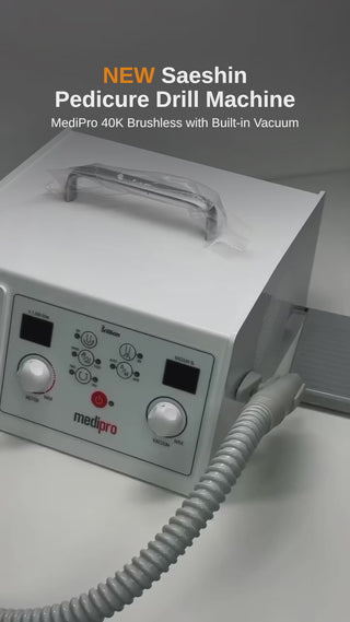 Saeshin Pedicure Drill Machine MediPro 40K RPM Brusheless with built-in vacuum Drill machine Saeshin