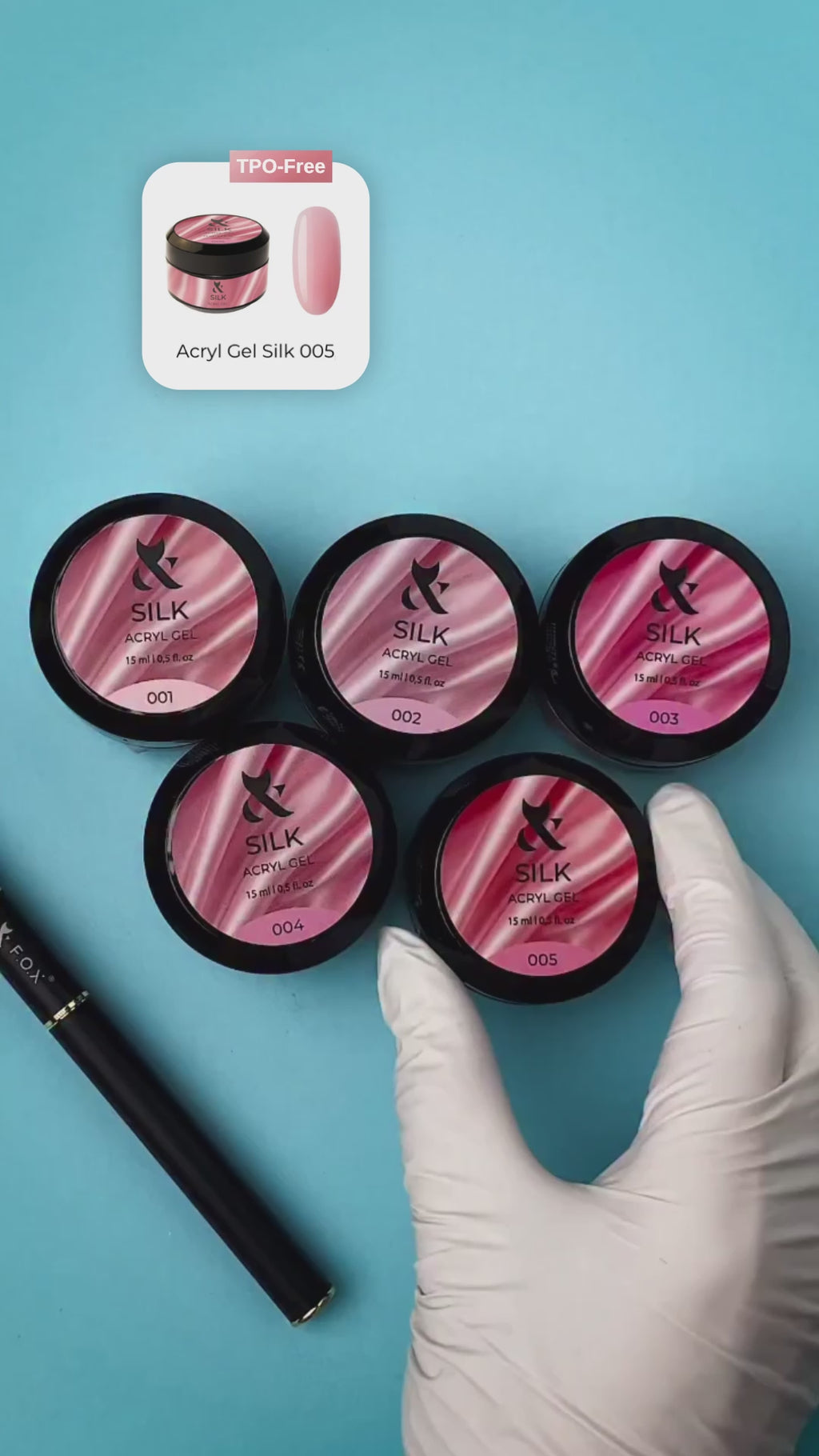 F.O.X Acryl Gel Silk 005, 15 ml Acryl Gel F.O.X