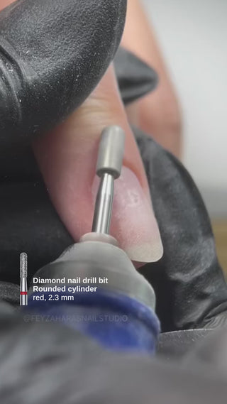 Staleks Diamond nail drill bit "rounded cylinder" red, 2.5 mm Drill Bit Staleks