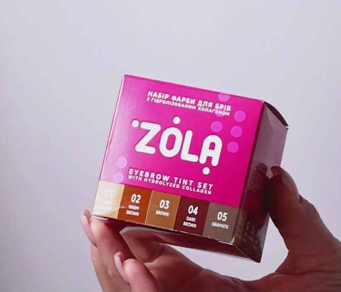 ZOLA Set of Eyebrow Tint With Collagen Sachet, 5x5 ml + oxidant Eyelash tint ZOLA