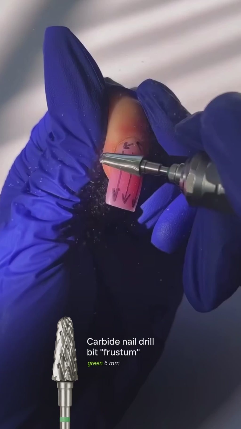 Staleks Carbide nail drill bit "frustum" green, 6 mm Drill Bit Staleks