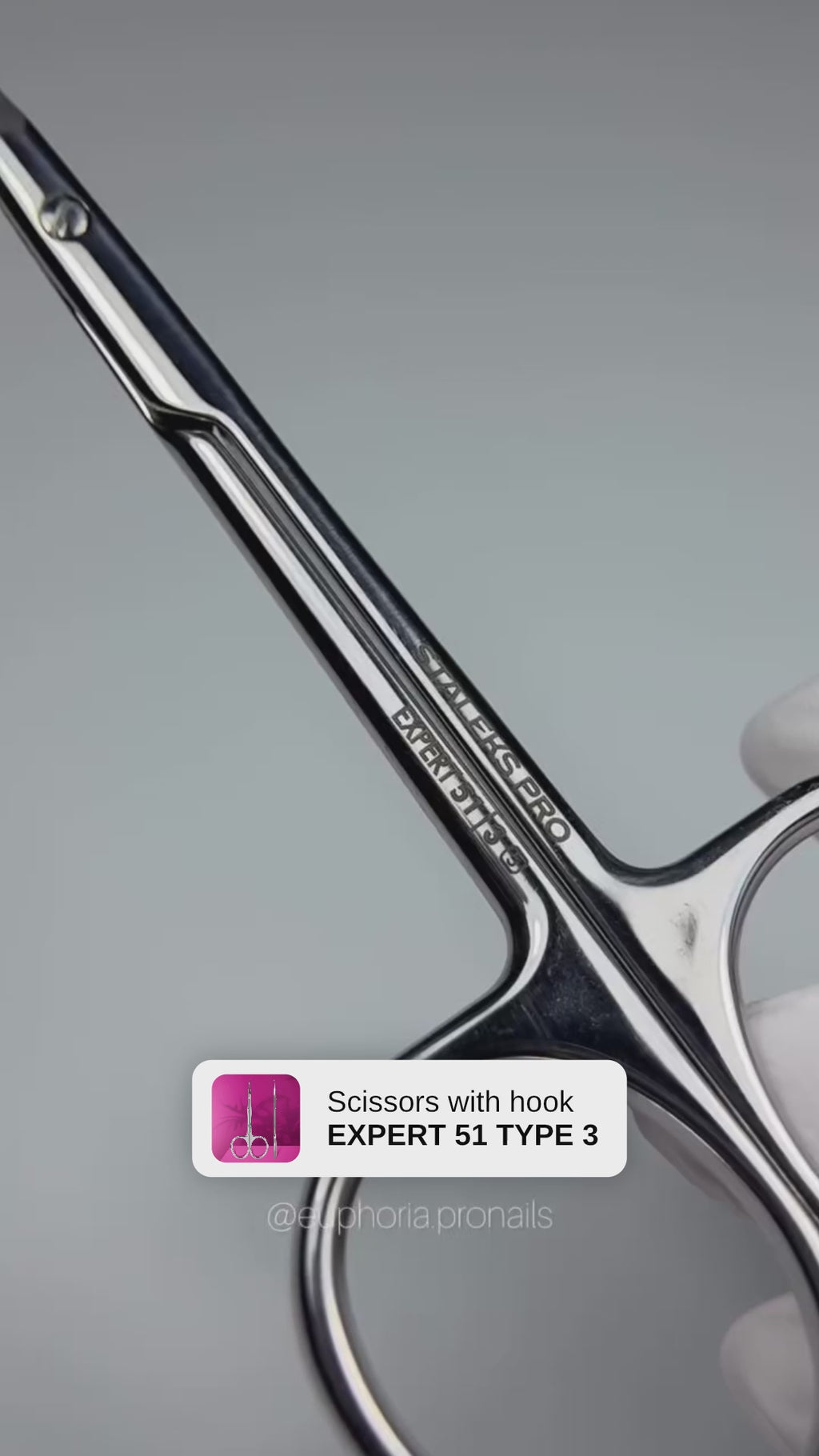 Staleks Professional cuticle scissors with hook EXPERT 51 TYPE 3 Scissors Staleks