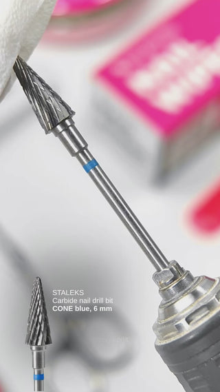 Staleks Carbide nail drill bit "cone" blue, 6 mm Drill Bit Staleks