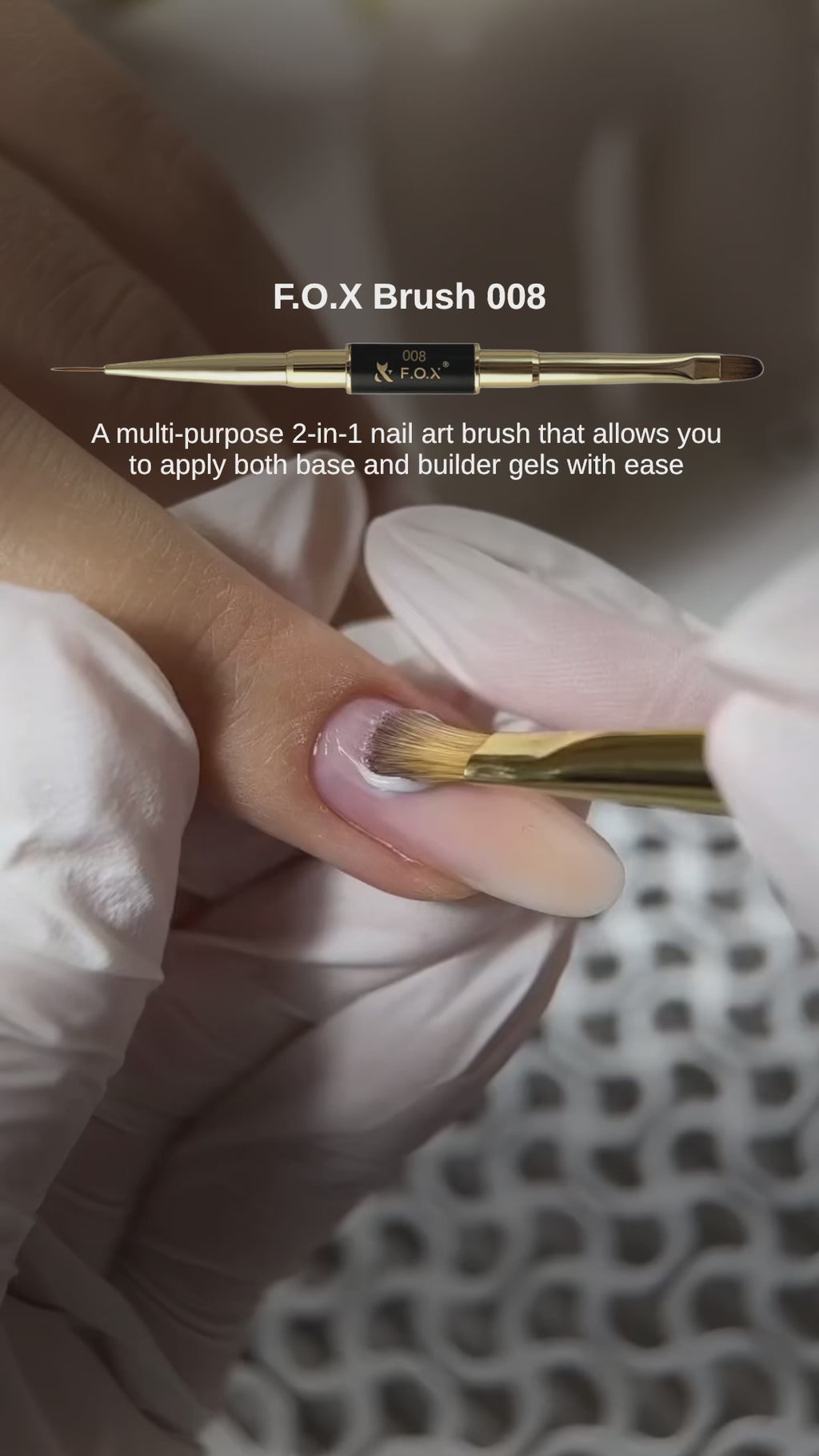 F.O.X Nail Art Double Brush 008 (oval + liner) Brushes F.O.X