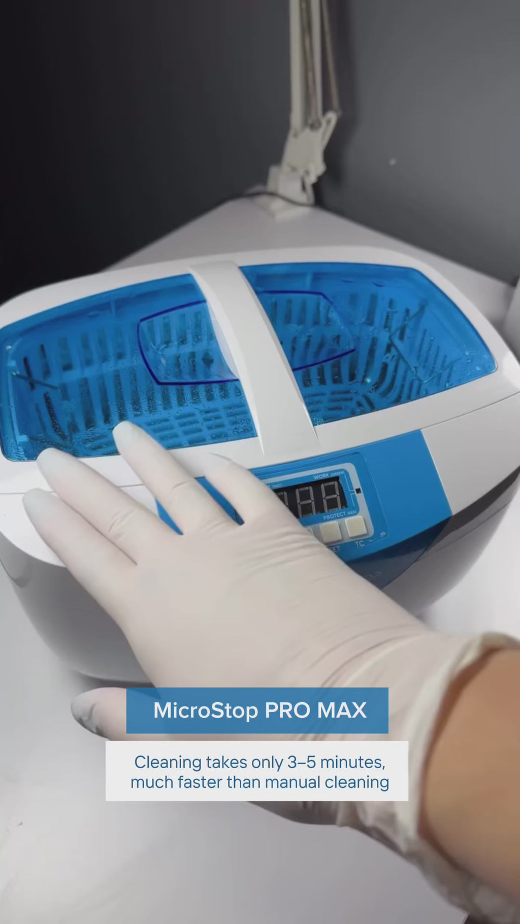 MicroStop Ultrasonic Cleaner PRO MAX, 2.5 L Ultrasonic Cleaner MicroSTOP