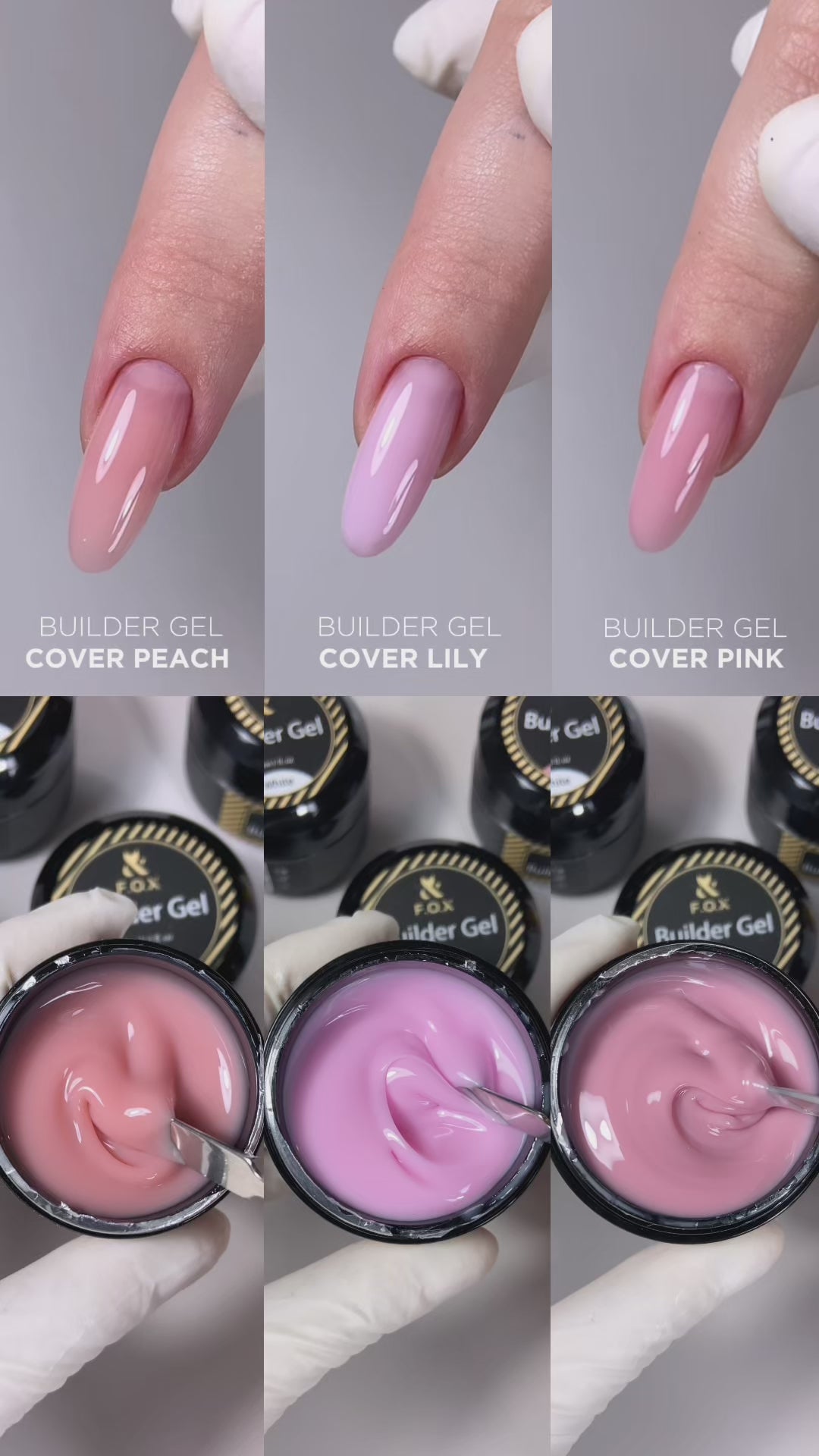 F.O.X Builder Gel (thick viscosity Hard Gel) Cover Lily, 15 ml