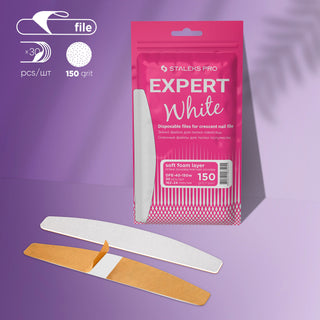 Staleks White disposable files for crescent nail file (soft base) Expert 40