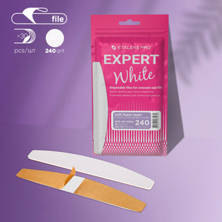 Staleks White disposable files for crescent nail file (soft base) Expert 40
