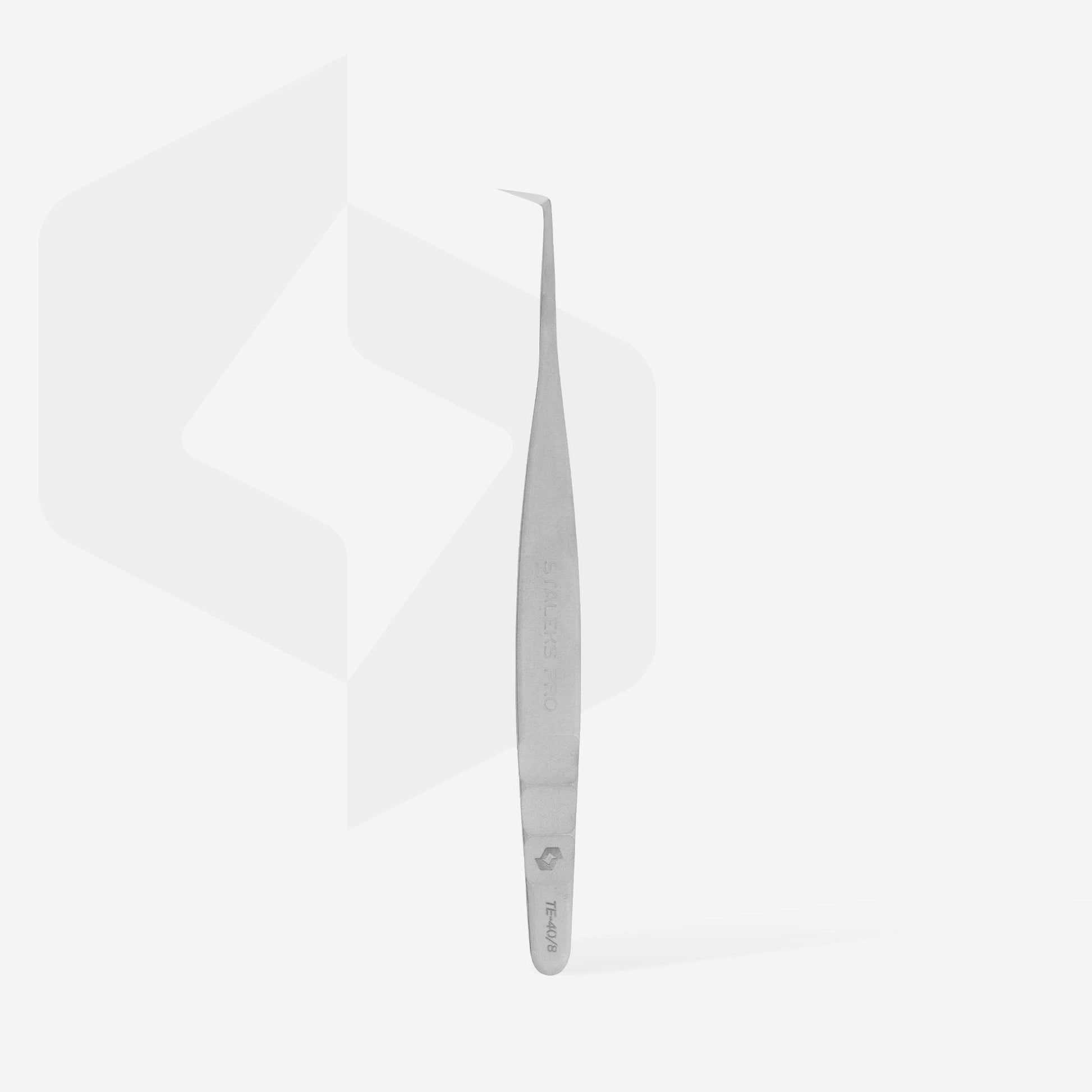 Staleks Professional Eyelash tweezers EXPERT 40 TYPE 8 (curved tweezers for volume extension, 85') - F.O.X Nails USA
