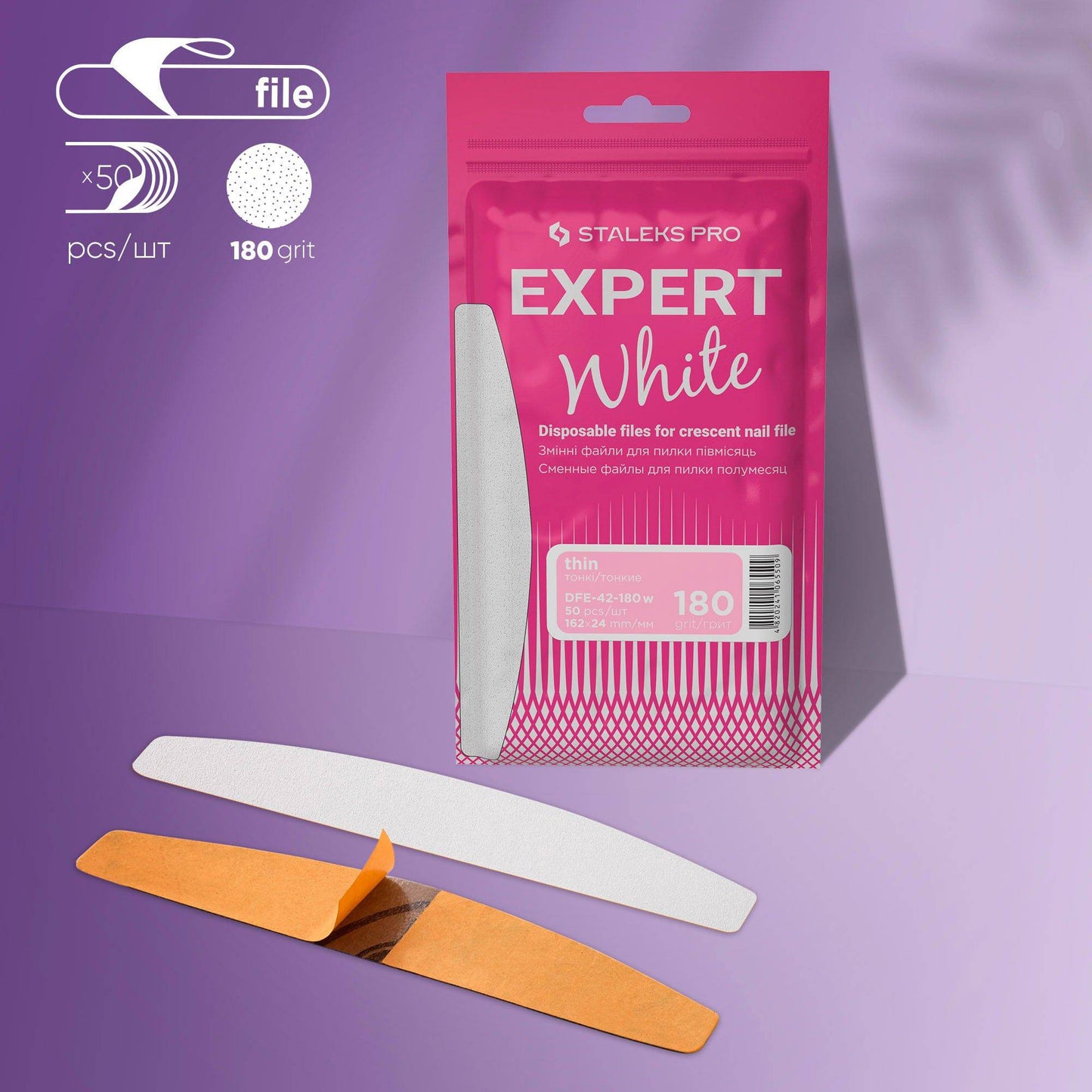 Staleks White Disposable files for crescent nail file EXPERT 42 - F.O.X Nails USA