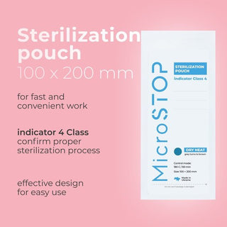 MicroStop Sterilization Pouches with class 4 indicator 75x150 mm (100 pcs)