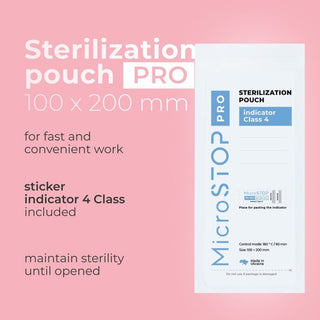 MicroStop PRO (with sticker) Sterilization Pouches With Class 4 Indicator 100x200 mm (100 pcs)