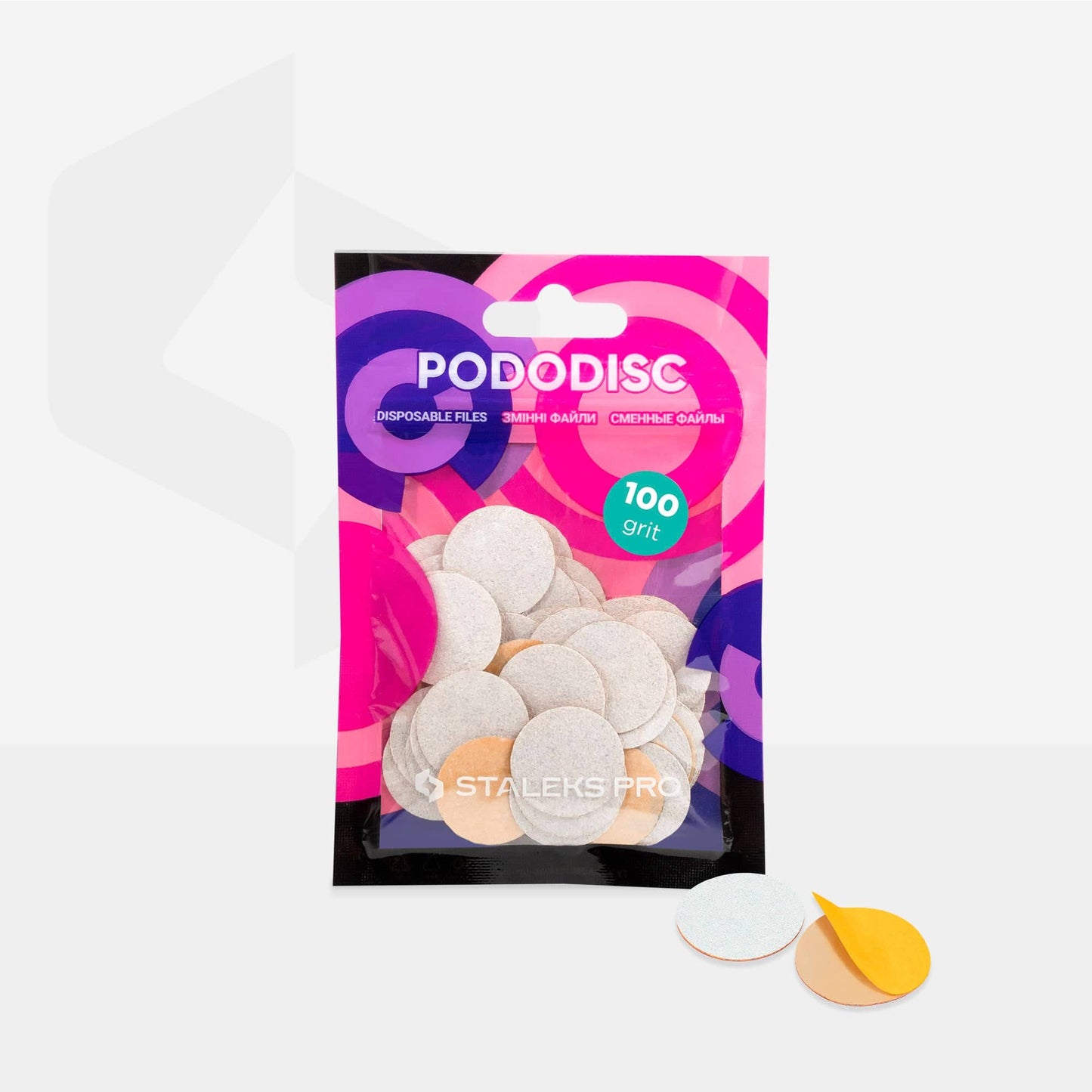White refill pads for pedicure disc Pododisc Staleks Pro (50 pc) - F.O.X Nails USA